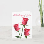Floral Thinking Of You Pink Rose Flowers Miss You Card at Zazzle