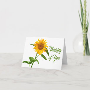 Floral Thinking Of You Yellow Sunflowers - Verse Card