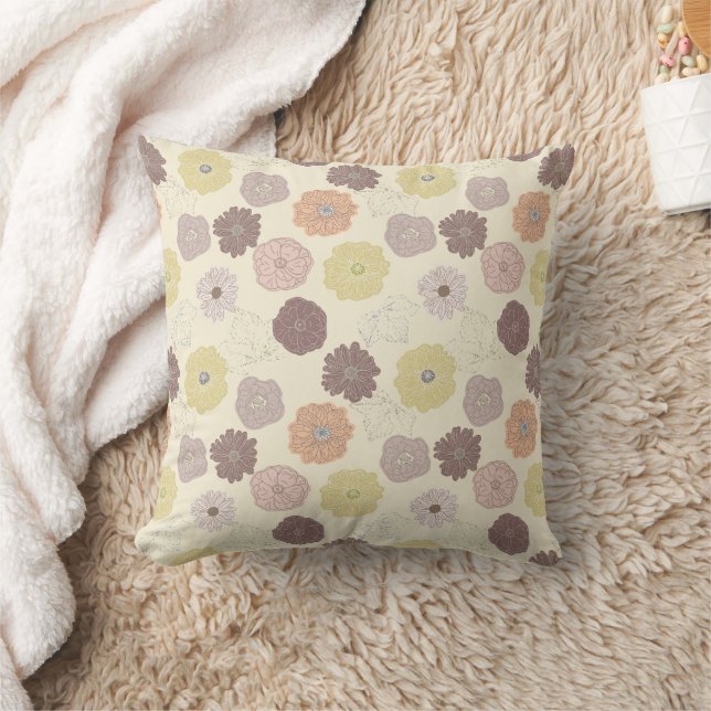 Floral Throw Pillow (Blanket)