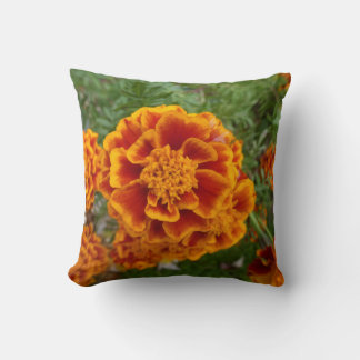 Floral Throw Pillow With Marigold Picture