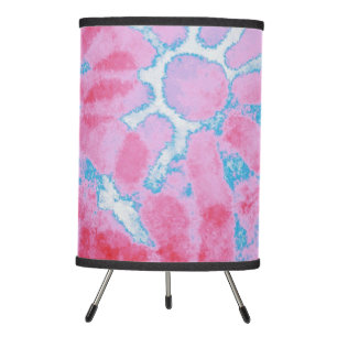 Floral Tie Dye Hippie Flower Flowers Pink Blue Tripod Lamp