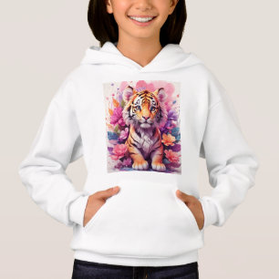 Floral Tiger Hoodie - Pink Tiger Spirit Hoodie