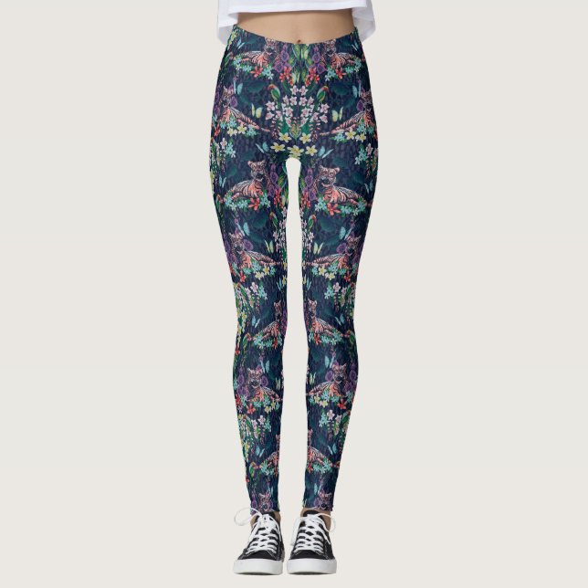 Floral Tiger Leggings (Front)