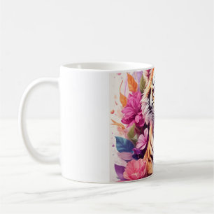 Floral Tiger Mug - Pink Tiger Coffee Mug - Spirit 