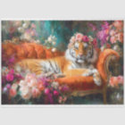 Floral Tiger on Sofa Furniture Decoupage