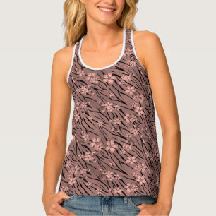 Floral tiger print tank top