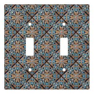 Floral Tile Pattern Faux Ceramic Light Switch Cover