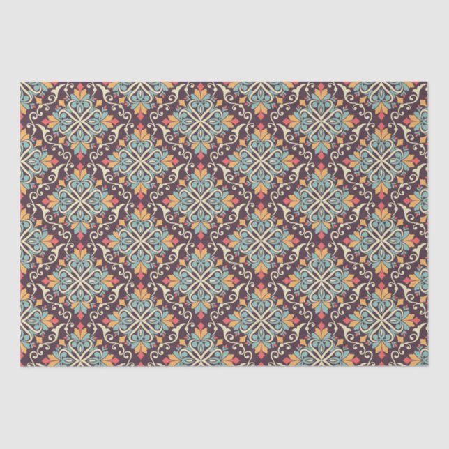 Floral Tile Pattern  Tissue Paper (Front)