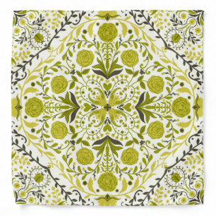 Floral tiles in green bandana