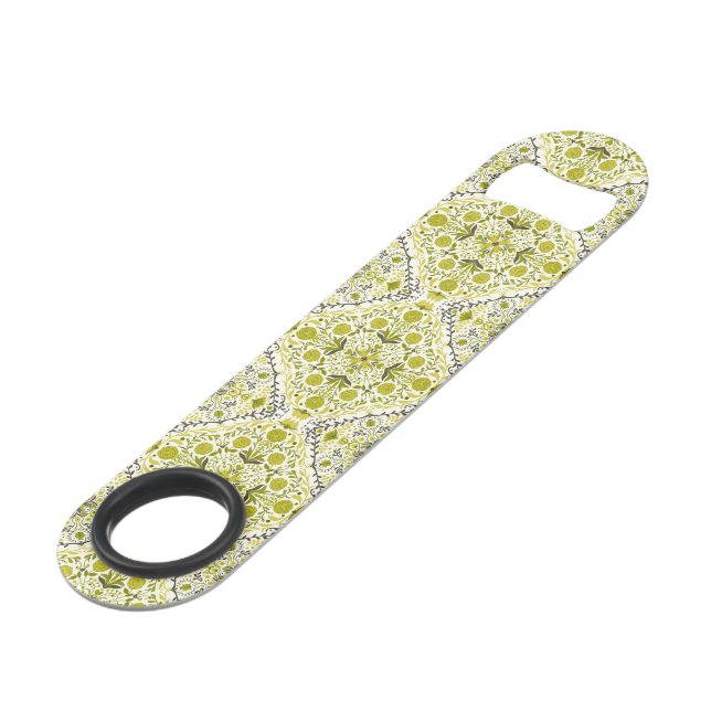 Floral tiles in green bar key (Front Angled)