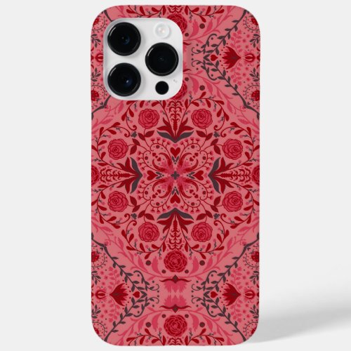 Floral tiles in red and watermelon pink Case_Mate iPhone 14 pro max case