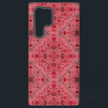 Floral tiles in red and watermelon pink samsung galaxy s22 ultra case<br><div class="desc">Hand-painted floral tiles,  flowers,  beetles,  butterflies</div>