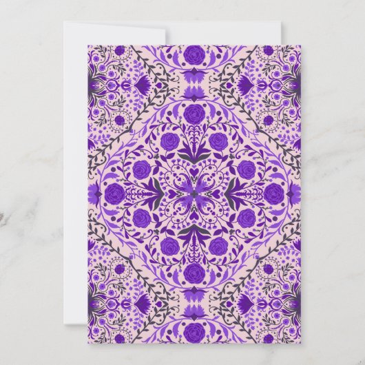 Floral tiles in violet and cotton candy pink (Front)