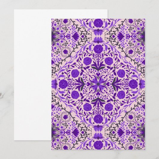 Floral tiles in violet and cotton candy pink (Front/Back)