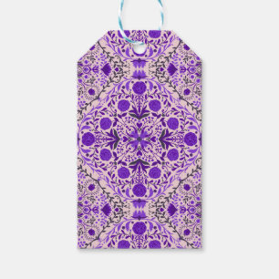 Floral tiles in violet and cotton candy pink gift tags
