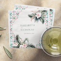 Floral Tiles | Moroccan Tropical Wedding Napkins
