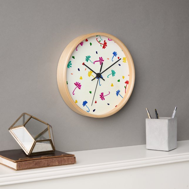 Floral Time: Colorful Flower Wall Clock (Office)