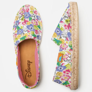 Floral Tinker Bell Outline Pattern Espadrilles