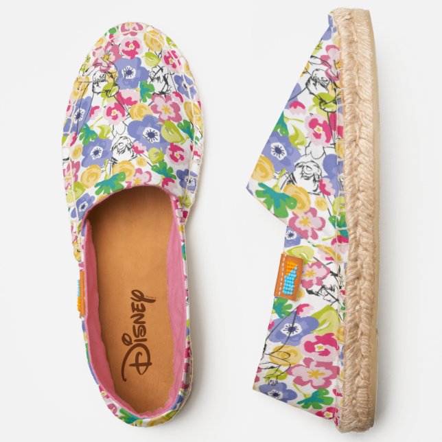 Floral Tinker Bell Outline Pattern Espadrilles (Side)