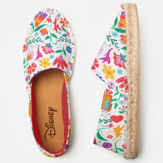 Floral Tinker Bell Silhouette Pattern Espadrilles (Side)