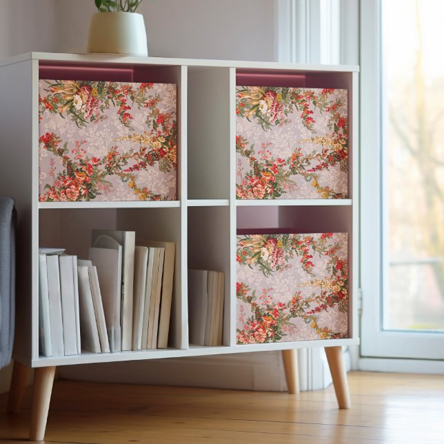 Floral Tissue Paper Decoupage (This is a mockup, your design may appear larger or smaller depending on the size of your furniture.)