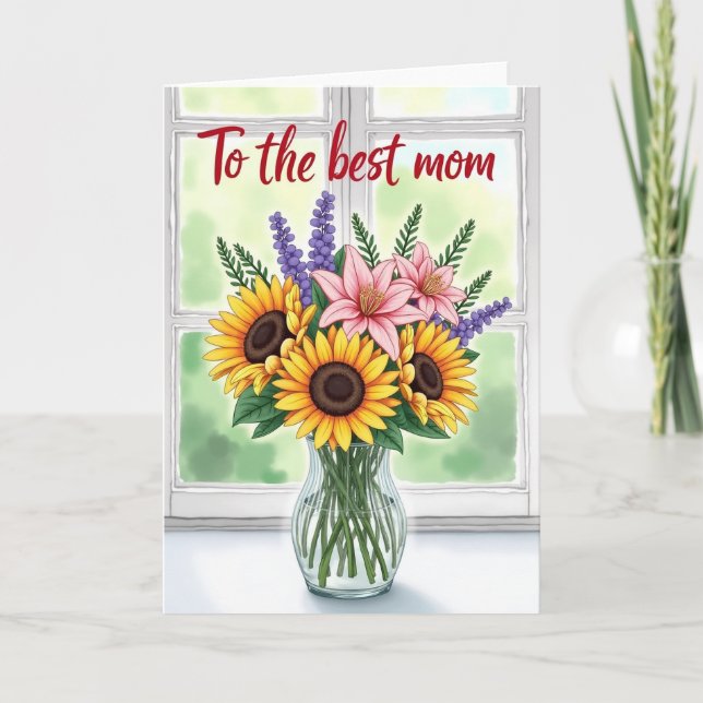 Floral To Best Mom Card (Front)