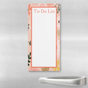Floral To Do List Magnetic Notepad