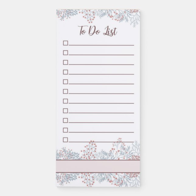 Floral To Do List Magnetic Notepad (Front)