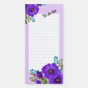 Floral To Do List Magnetic Notepad