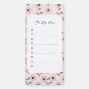 Floral to do list magnetic notepad