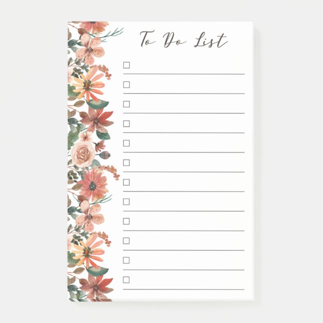 Floral To Do List Notes (Front)