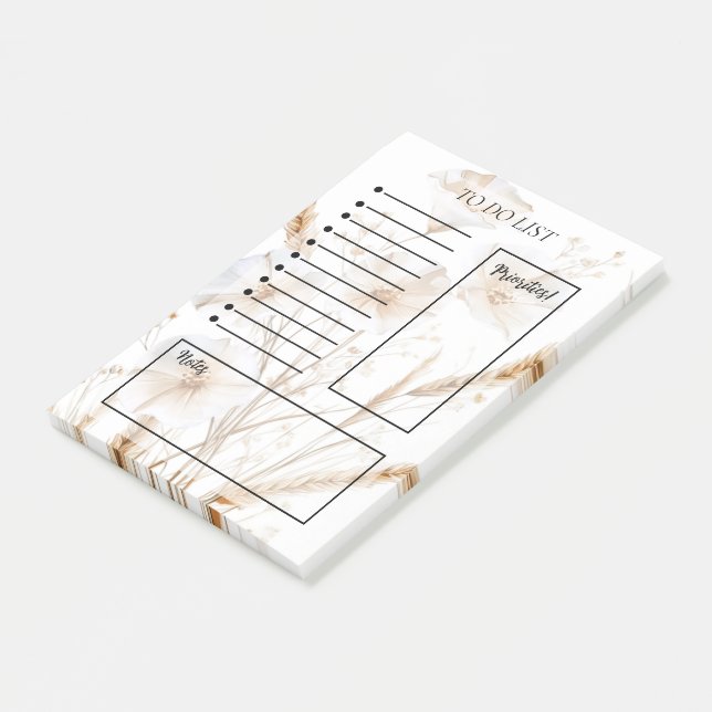 Floral To-Do List Post-it Notes (Angled)