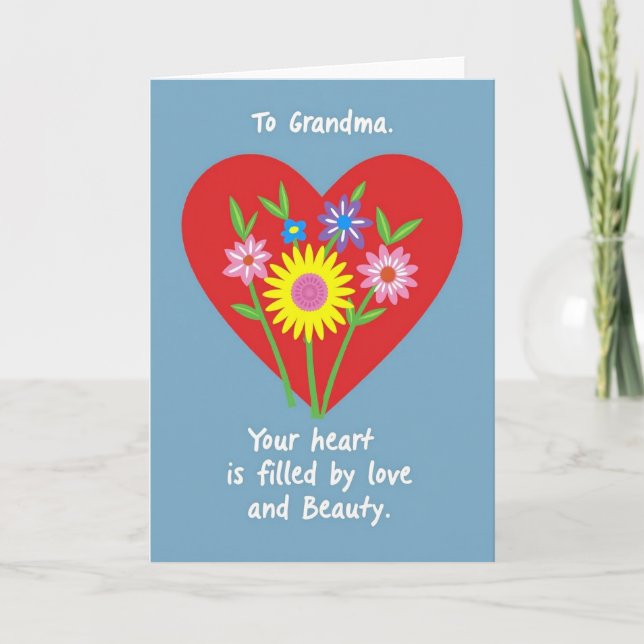 Floral To Grandma Card (Front)