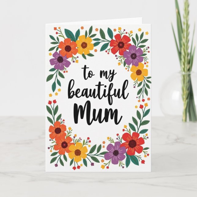 Floral To Mum Mothers Day Card (Front)