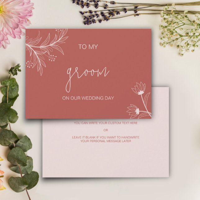  Floral To my Groom on Our Wedding Day card (Creator Uploaded)