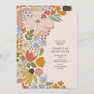 Floral Toast the Bride Cocktail Hour Shower Invitation