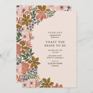 Floral Toast the Bride Cocktail Hour Shower Invitation