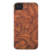 floral tooled leather style iphone Case-Mate iPhone case (Back)