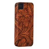 floral tooled leather style iphone Case-Mate iPhone case (Back/Right)