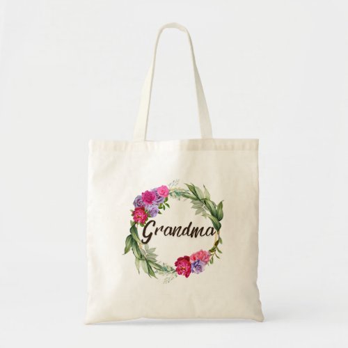 Floral tote bag for Grandma