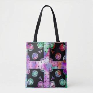 Floral Tote Bag Sunflower Bee Colorful Unique Gift