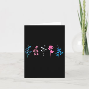 Floral Transgender Pride, Lgbtq Trans Flag Flower, Card