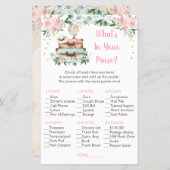 Floral Travel Bridal What's In Your Purse Game (Front/Back)
