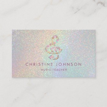 Floral Treble Clef Music Business Card by musickitten at Zazzle