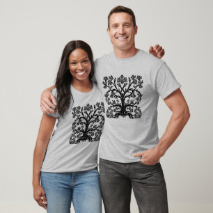 Floral Tree of Life in Black T-Shirt