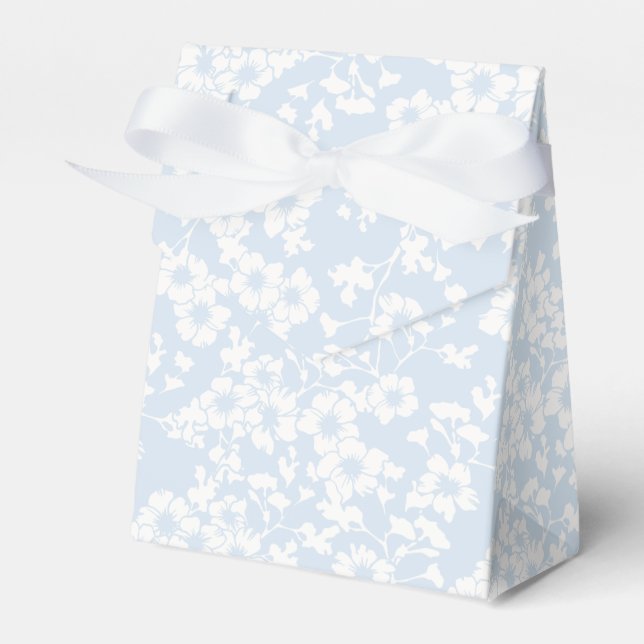 Floral Trellis - Powder Blue Favor Boxes (Front Side)