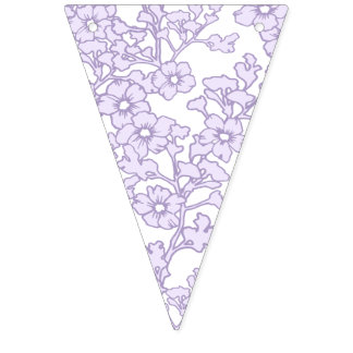 Floral Trellis Purple - White Bunting Flags