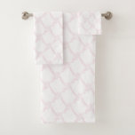  Floral Trellis White  Bath Towel Set