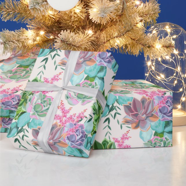 Floral Trendy Elegant Modern Wrapping Paper (Holidays)