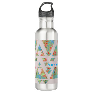 Floral Triangles and Arrows with your Name Stainless Steel Water Bottle